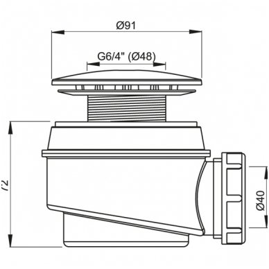 Alcadrain sifonas dušo padėklui Ø60 A47CR 2
