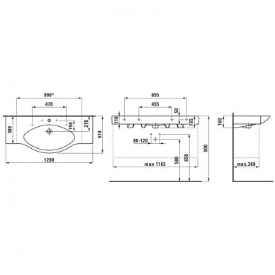 Laufen baldinis praustuvas 1200x510 Palace 811704 2