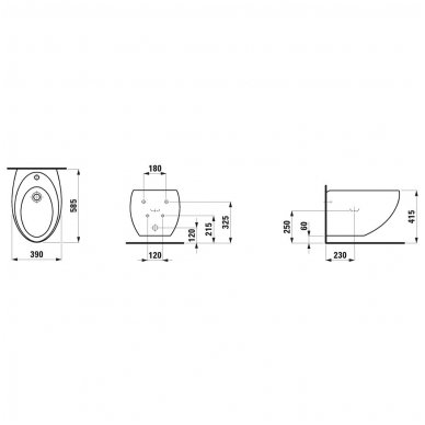 Laufen pakabinama bidė IL Bagno Alessi One 830971 2