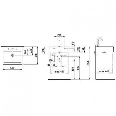 Laufen baldinis praustuvas 500x460 Living City 2