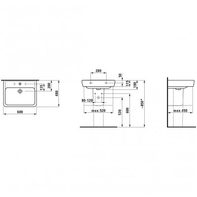 Laufen praustuvas 600x480 Pro 818952 5