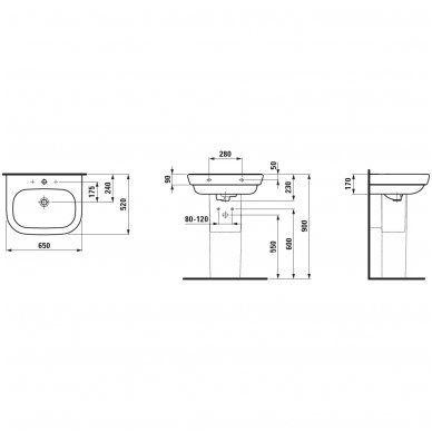 Laufen praustuvas 650x520 LB3 812685 4