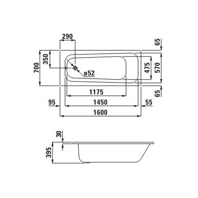 Laufen vonia 1600x700 Moderna Plus 225140 2