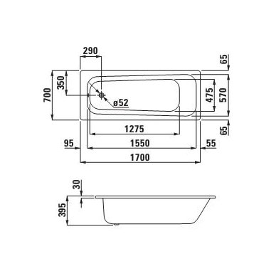 Laufen vonia 1700x700 Moderna Plus 225120 2