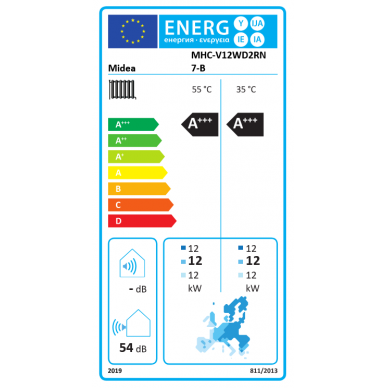 Midea monoblokas šilumos siurblys oras vanduo Nature 12.1 kW 6