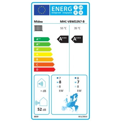 Midea monoblokas šilumos siurblys oras vanduo Nature 8.0 kW 6