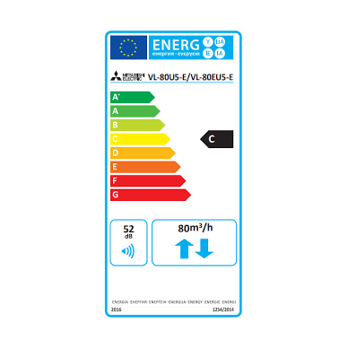 Mitsubishi Electric sieninis mini rekuperatorius Lossnay VL-80U5-E 4