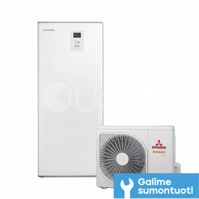 Mitsubishi Heavy Industries šilumos siurblys oras-vanduo su integruotu 180 l. boileriu Mitsubishi Hydrolution All in One 10,00 kW