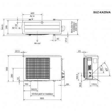 Mitsubishi Electric šilumos siurblys oro kondicionierius SLZ-M25FA / SUZ-M25VA 3