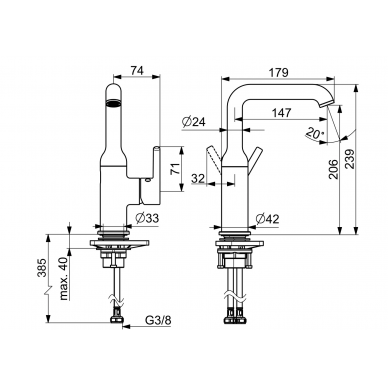 ORAS maišytuvas praustuvui Optima Style 2