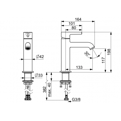 ORAS maišytuvas praustuvui Optima Style 2