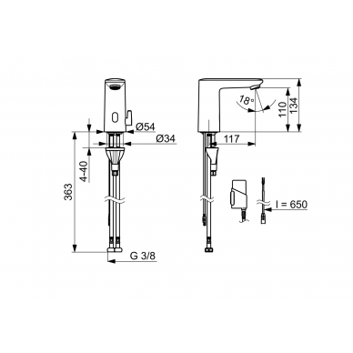 ORAS termostatinis maišytuvas praustuvui Electra 2