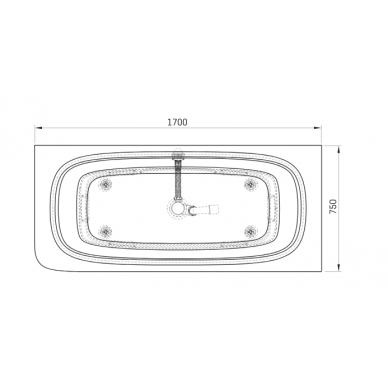 PAA akmens masės vonia 1700x750 SMART 170 A 7