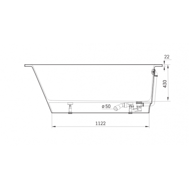PAA akmens masės vonia 1600x750 VARIO M 9