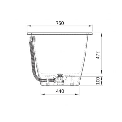 PAA akmens masės vonia 1700x750 SMART 170 AD 9