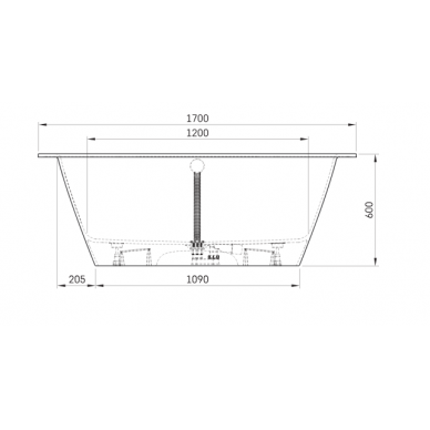 PAA akmens masės vonia 1700x750 SMART 170 AD 8