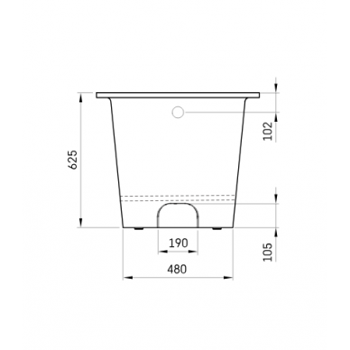 PAA akmens masės vonia 1700x750 VARIO L 10