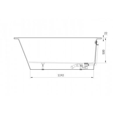 PAA akmens masės vonia 1700x750 VARIO L 9