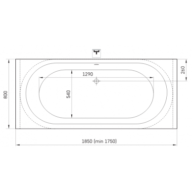 PAA akmens masės vonia 1850x800 VARIO XL 7