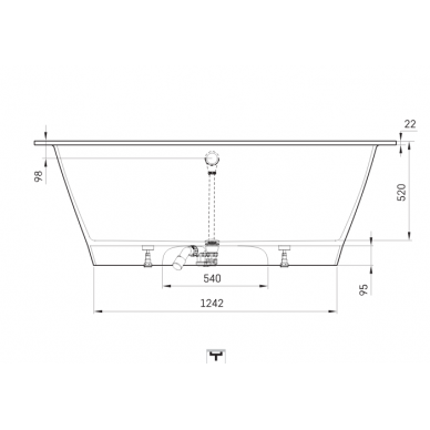 PAA akmens masės vonia 1850x800 VARIO XL 8