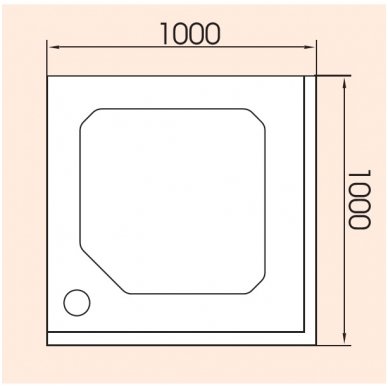 PAA kvadratinis dušo padėklas Classic KV 1000x1000 2