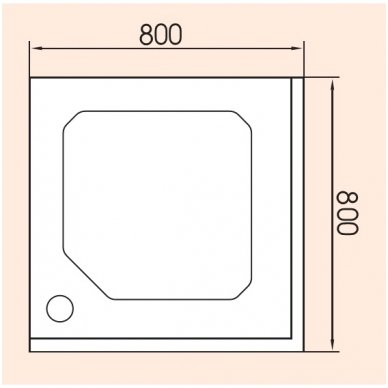 PAA kvadratinis dušo padėklas Classic KV 800x800 2