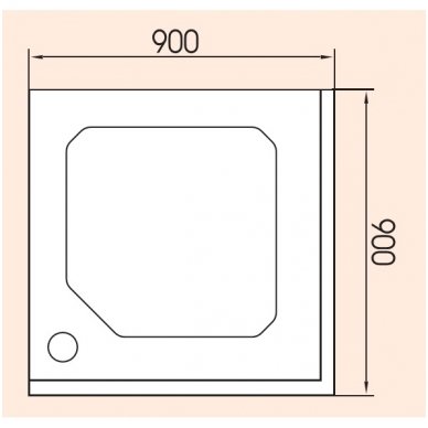 PAA kvadratinis dušo padėklas Classic KV 900x900 2