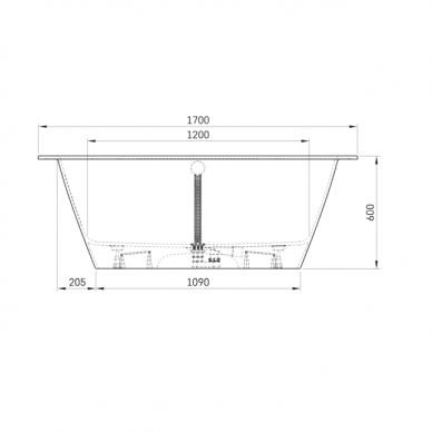 PAA akmens masės vonia 1700x750 SMART 170 8