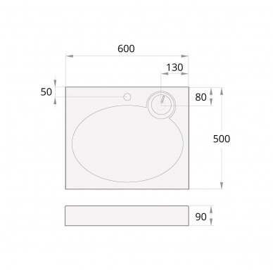 PAA praustuvas 600x500 CLARO MINI 5