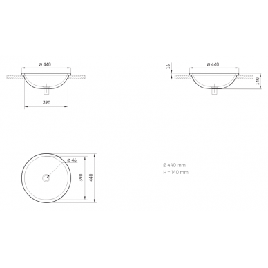 PAA praustuvas Ø440 Round In (Silkstone) 4