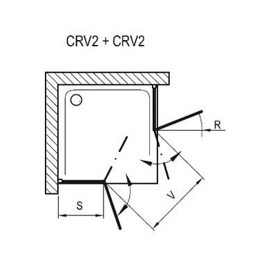 Ravak kvadratinė dušo kabina Chrome CRV2+CRV2 1000x1000 3