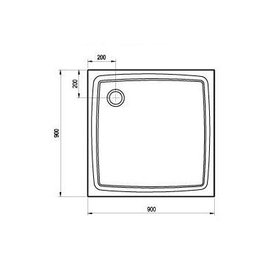 Ravak kvadratinis dušo padėklas Perseus Pro Flat 900x900 2