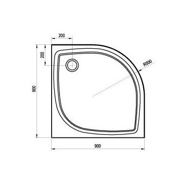 Ravak pusapvalis dušo padėklas Elipso Pro Flat 900x900 2