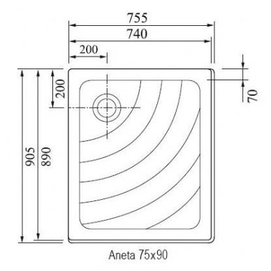 Ravak stačiakampis dušo padėklas Aneta 750x900 2