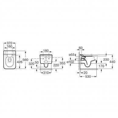 Roca pakabinamas WC Inspira Round Rimless 2