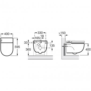 Roca pakabinamas WC su dangčiu Meridian In-Tank A893302000 7