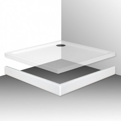 Roth kvadratinis dušo padėklas Flat Kvadro 1000x1000 3
