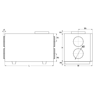 SALDA RIS 700 HE EKO 3.0 horizontalus rekuperatorius 2