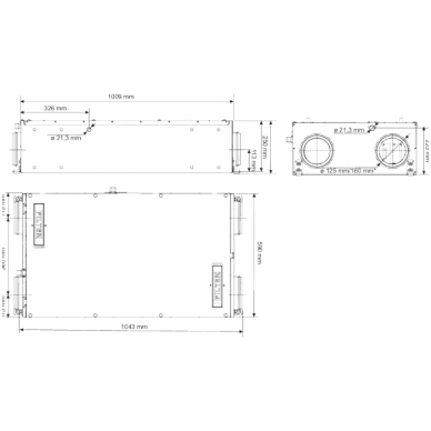 SALDA SMARTY 2X P 1.3 palubinis priešpriešinių srautų plokštelinis rekuperatorius 2
