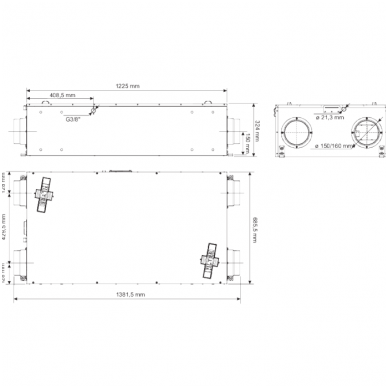 SALDA SMARTY 3X P 1.2 palubinis priešpriešinių srautų plokštelinis rekuperatorius 2