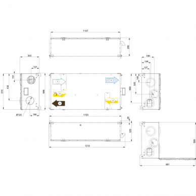 Systemair Save VSR 150/B universalus rotacinis rekuperatorius 2