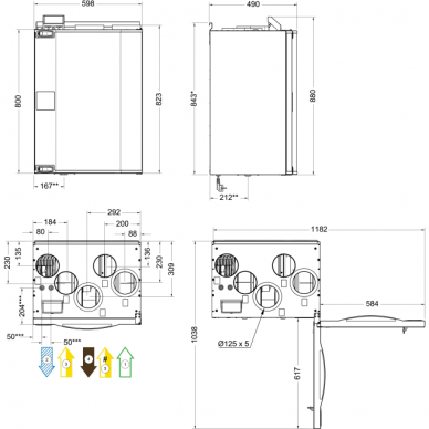 Systemair SAVE VTR 250/B R/L 1000W rotacinis rekuperatorius 3