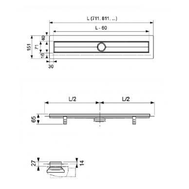TECEdrainline – Tiesus dušo latakas (700-1500mm dydžiai) 3