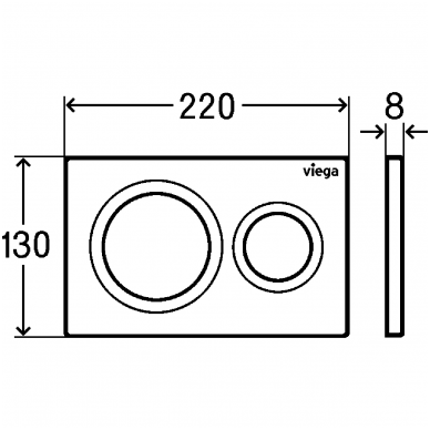 Viega vandens nuleidimo mygtukas Visign for Style 20 / Prevista 2