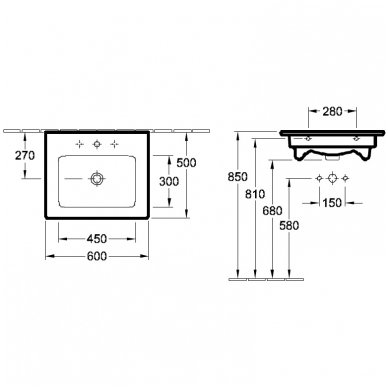 Villeroy & Boch praustuvas 600x500 Venticello 41246001 3