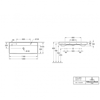 Villeroy&Boch praustuvas 1200x470 Collaro 2