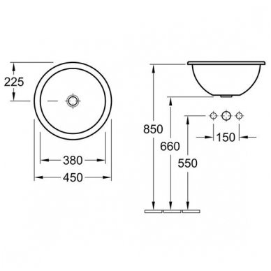 Villeroy&Boch įleidžiamas praustuvas Ø450 Loop&Friends 61404501 2