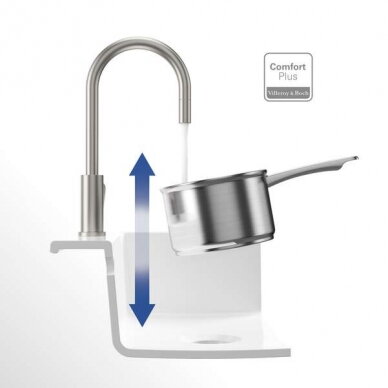 Villeroy&Boch maišytuvas plautuvei su ištraukiamu dušeliu Umbrella Flex 3