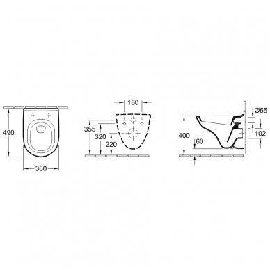 Villeroy&Boch pakabinamas WC O.Novo Compact 56881001 2