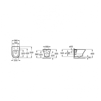Roca pakabinamas WC Nexo (Rimless) 734664L000 2